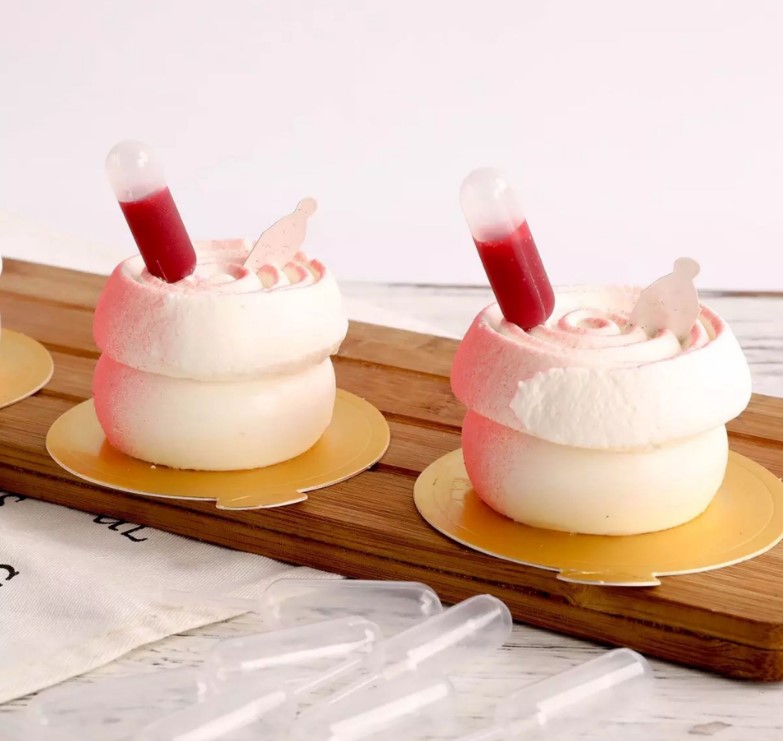 หลอดบีบซอส หลอดบีบแยม สำหรับขนมอบ-เบเกอรี่ ขนาด 4 ml.(แพ็ค 50-100-200 ชิ้น-แบบเดียวกัน)