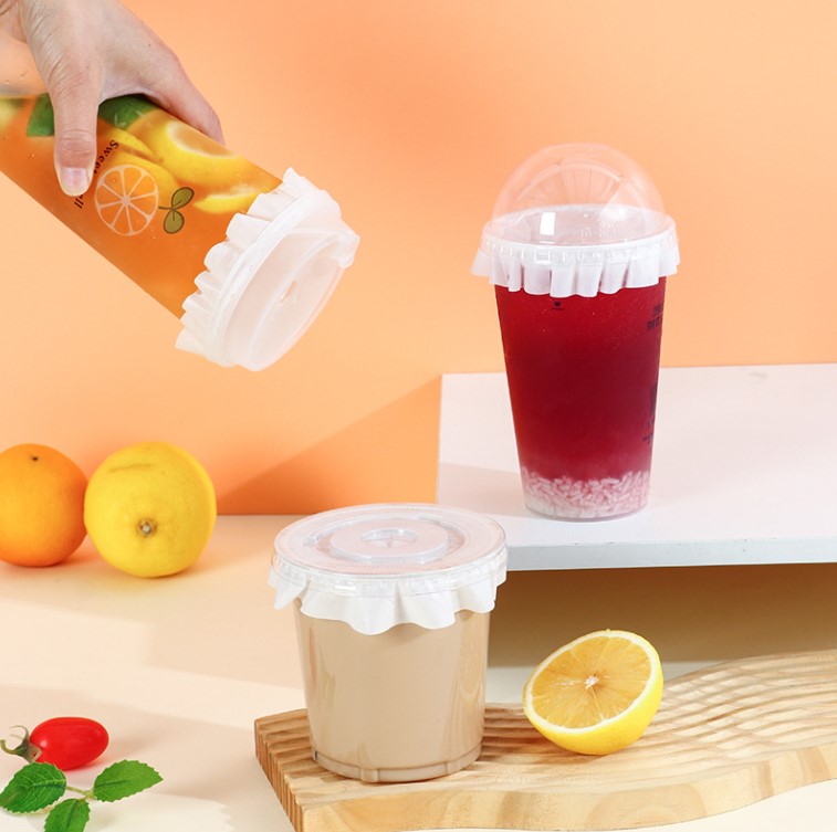 กระดาษไขปิดปากแก้ว กันหก