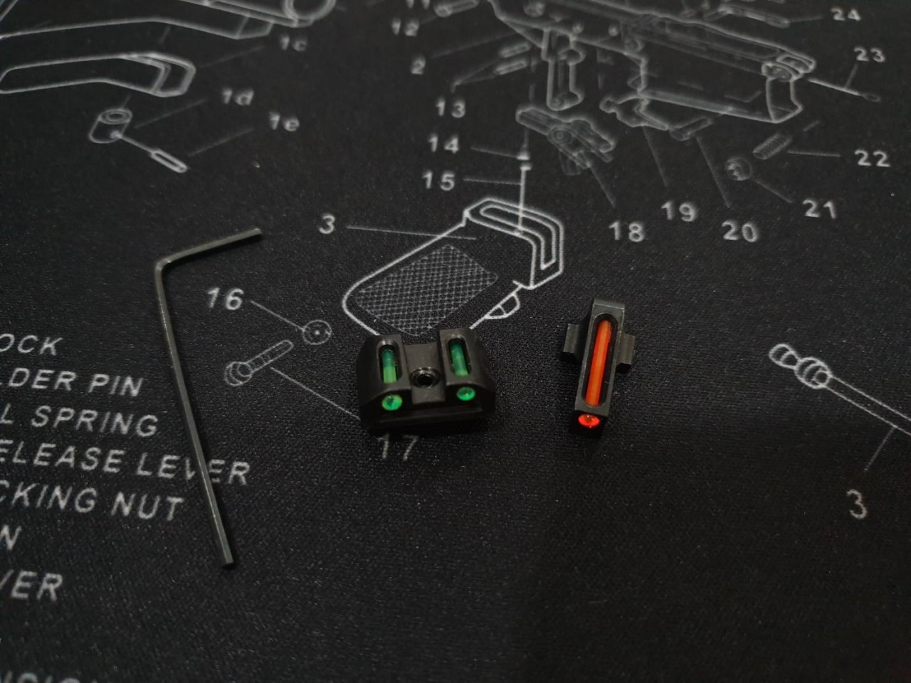 ศูนย์หน้า-หลัง ไฟเบอร์ออฟติก ปืน Sig Sauer รุ่น P320