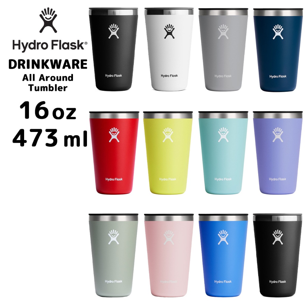 16oz HYDRO FLASK ALL AROUND TUMBLERS 16 OZ ไฮโดรฟลาสก์ ขนาด 16 oz 473 ml แก้วสูญญากาศ เก็บความร้อน-เย็น มีฝาปิด