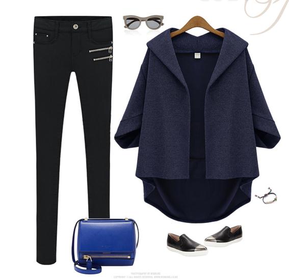 PreOrderไซส์ใหญ่ - เสื้อคลุมกันหนาวแฟชั่น ไซส์ใหญ่ คนอ้วน ไม่หนามาก ใส่สบาย สี : ดำ / น้ำเงิน / เทา