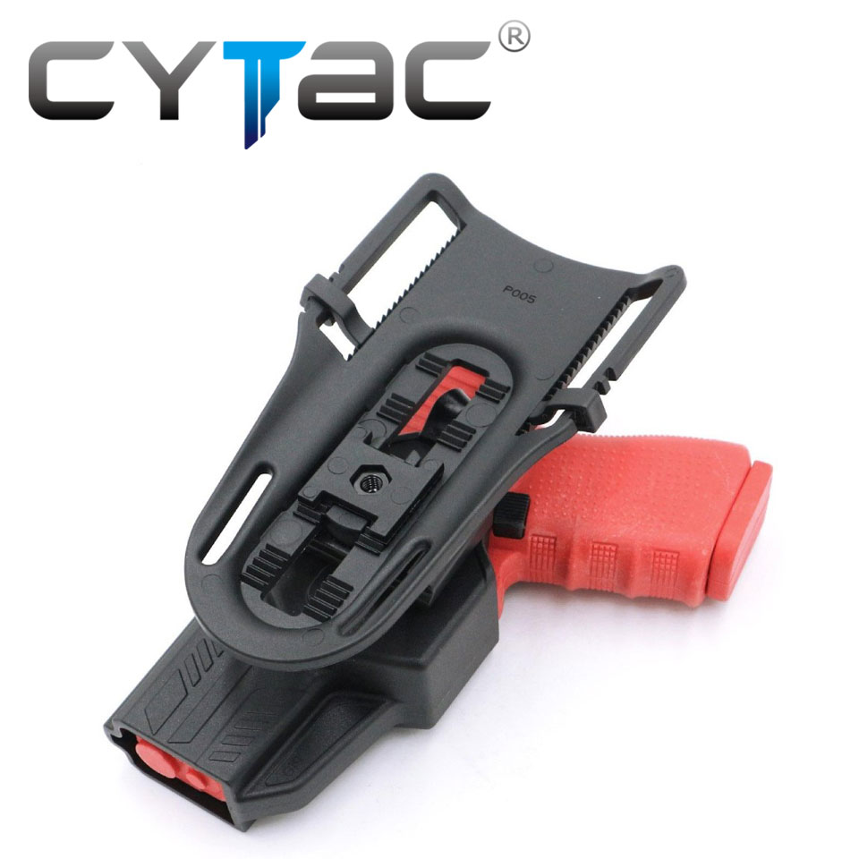 (งานแท้) ซองปืนปลดนิ้วโป้ง + เพลทลดต่ำ + รัดขา ยี่ห้อ Cytac