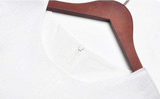 ##พร้อมส่ง## เสื้อแฟชั่นผ้าฝ้าย สีขาวแขนหางปลา