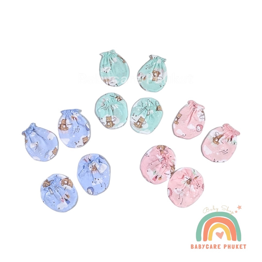 ถุงมือถุงเท้าเด็กอ่อน ผ้ามัสลิน เนื้อผ้านุ่มมาก