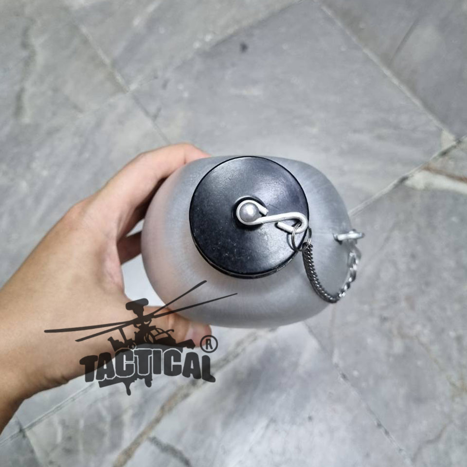 กระติกน้ำทหารอลูมิเนียม ทรงกลม พร้อมปลอก