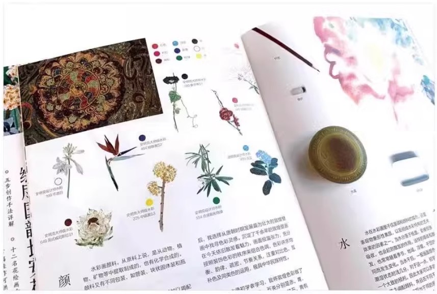 แพ็กชุด วาดสีน้ำปักษา และบุปผา