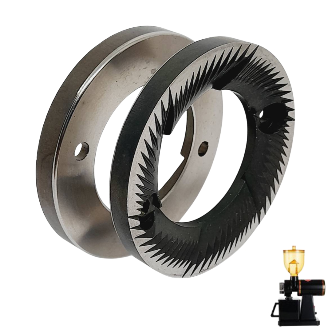 อะไหล่ฟันบดใบมีดแบนทำจากเหล็กคาร์บอน เครื่องบดกาแฟ ขนาด 60 มม. รุ่น 600n (ราคาต่อคุ่) รหัสสินค้า 2404