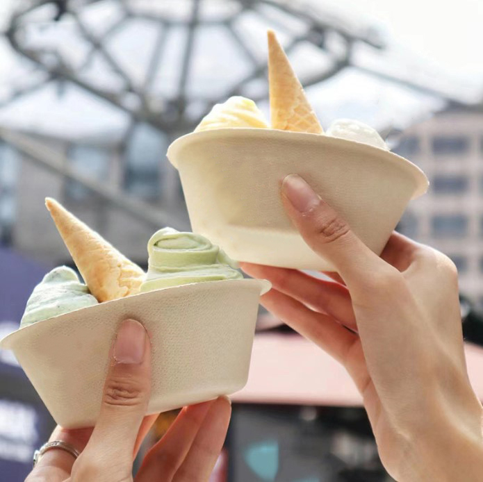 ถ้วยไอศครีม ของหวาน ขนาด 200 ml. ย่อยสลายได้ในธรรมชาติ (Biodegradable) แพ็ค 50 ชิ้น