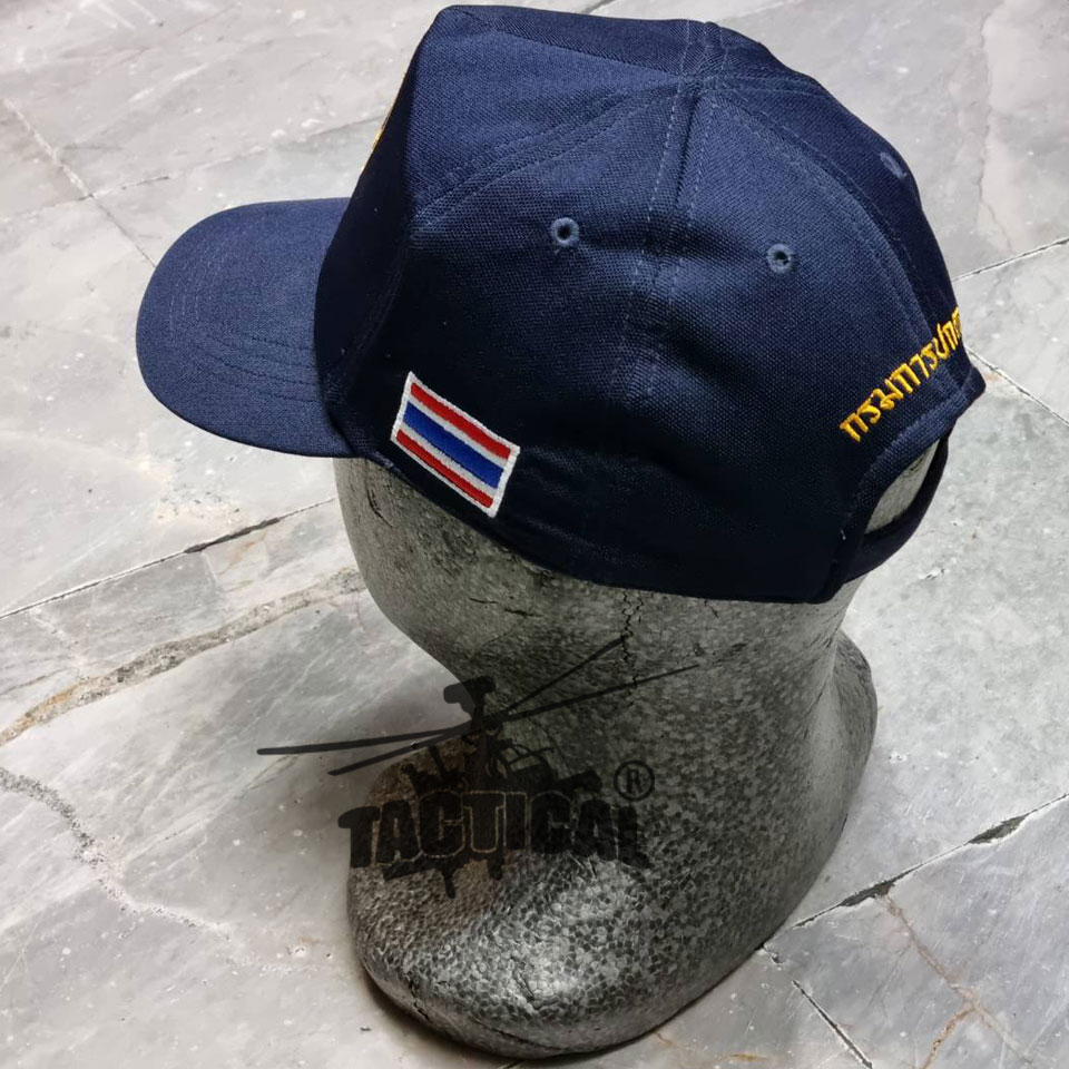 หมวกแก๊ป สิงห์กลม กรมการปกครอง ซิปหลัง (ดำ กรมท่า)