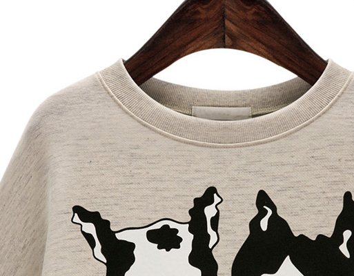 PreOrderคนอ้วน - เสื้อกันหนาวแฟชั่น ไซส์ใหญ่ คนอ้วน เสื้อยืดกันหนาว พิมพ์ลายน้องหมาที่หน้าอก สี : เขียว / ชมพู / แอปริคอท (เบจ)