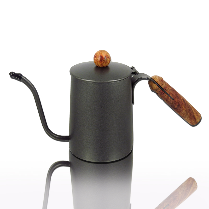 กาต้มน้ำดริปกาแฟเทฟล่อน ด้ามจับไม้ 600 CC. 1610-512