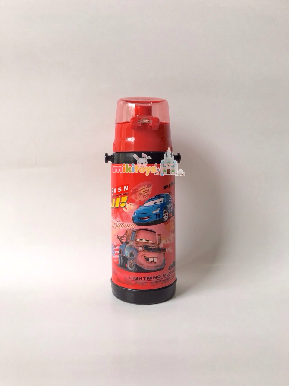 กระติกน้ำเก็บความเย็น รุ่นยกดื่ม คาร์ แมคควีน สีแดง DisneyRED Cars McQueen (1st to the finish) ระบบตัวล็อค2ชั้น