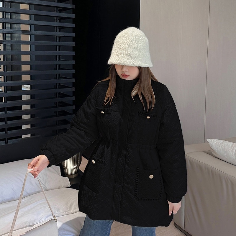 2324-0026 เสื้อกันหนาวบุนวม สวย ๆ คอสูงจ้า