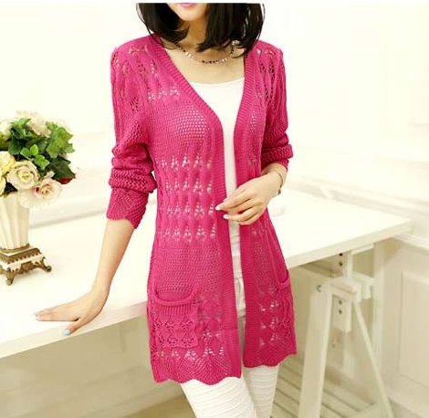 Pre Order - เสื้อคลุมกันหนาวแฟชั่นเกาหลี เวตเตอร์ถัก แบบบาง สี : สีเขียว / สีฟ้า / สีเบจ / สีดำ / สีกุหลาบ / สีชมพู / สีเหลือง