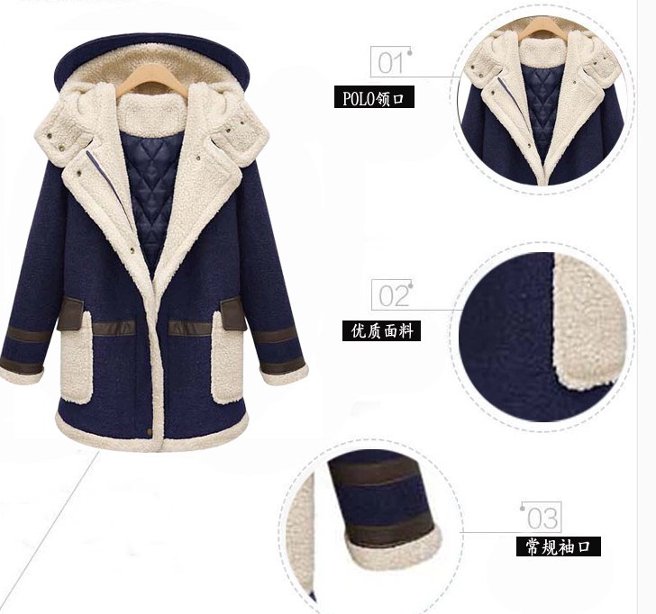 PreOrderคนอ้วน - เสื้อแจ๊คเก็ตกันหนาวแฟชั่น ไซส์ใหญ่ คนอ้วน ผ้ากัมมะหยี่ ขนสัตว์ มีHood สี : น้ำเงิน / น้ำตาล