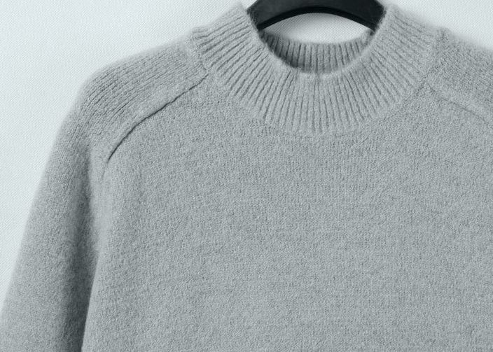 PreOrderคนอ้วน - เสื้อไหมพรมแฟชั่นไซส์ใหญ่ คอกลม ตัวยาว อกยืดได้อีก 1-2นิ้ว สีเทา