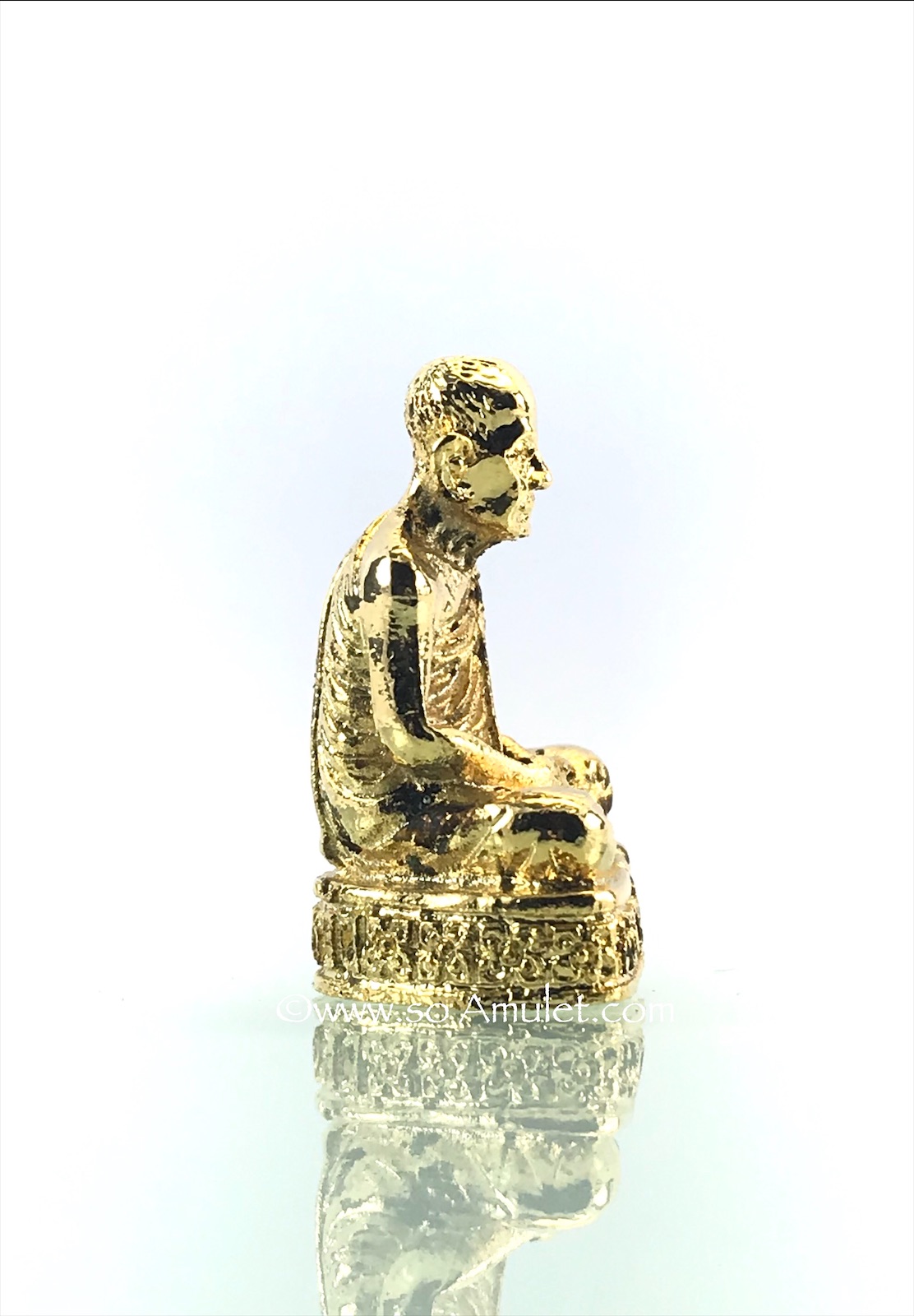 รูปหล่อหลวงปู่คร่ำ วัดวังหว้า รุ่นสร้างเจดีย์ ปี 2537 เนื้อกะหลั่ยทอง พร้อมกล่องเดิม