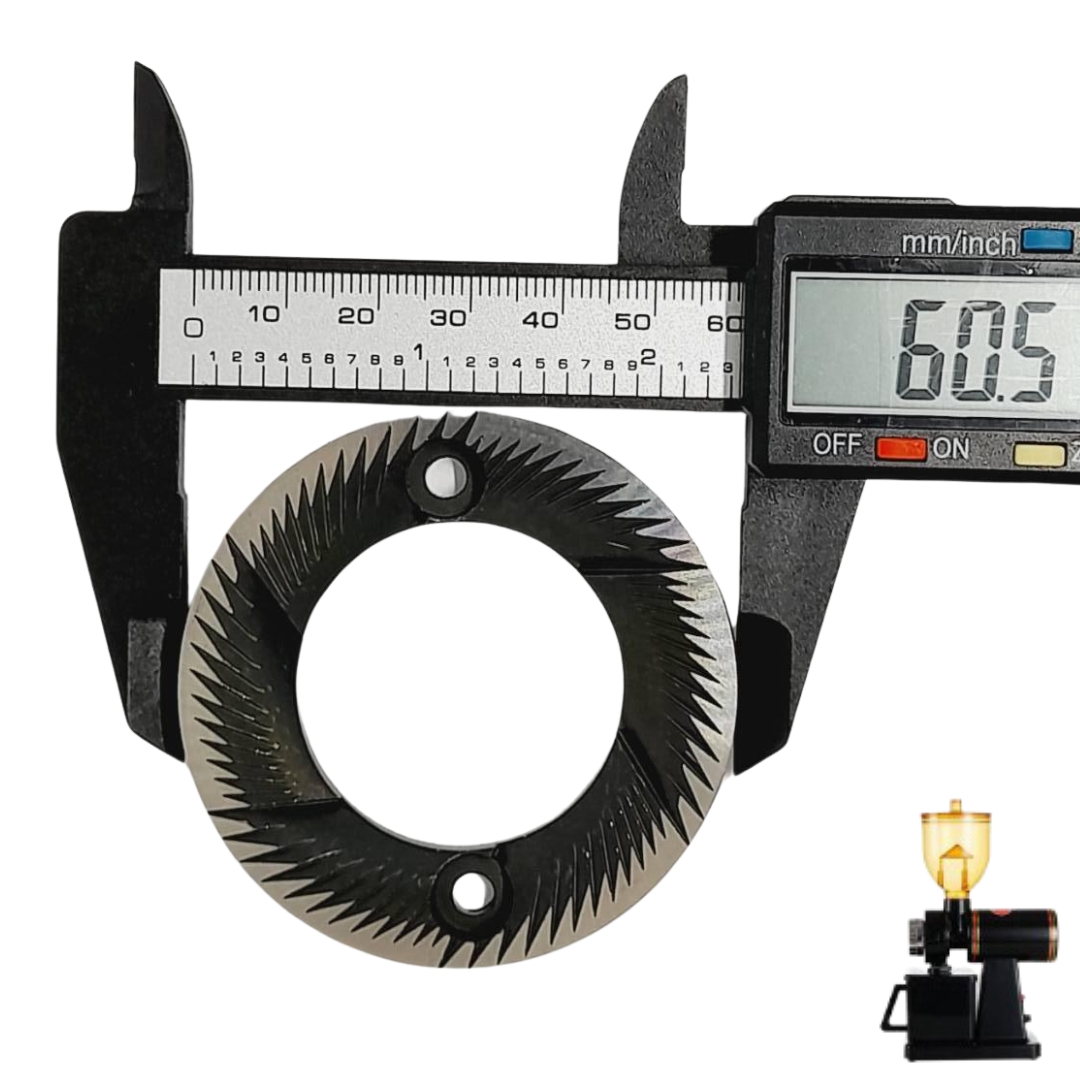 อะไหล่ฟันบดใบมีดแบนทำจากเหล็กคาร์บอน เครื่องบดกาแฟ ขนาด 60 มม. รุ่น 600n (ราคาต่อคุ่) รหัสสินค้า 2404