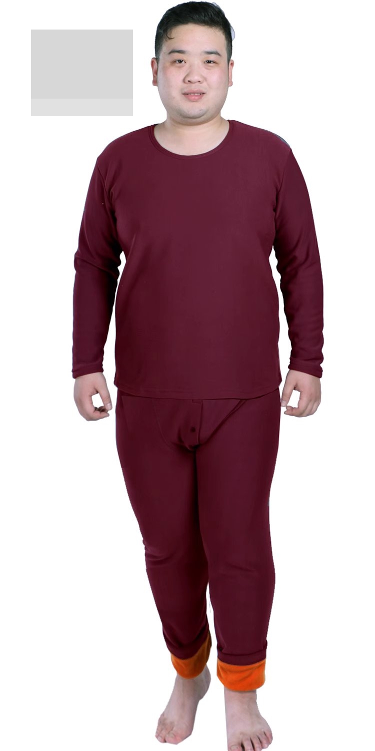 M2324-0025 ลองจอนผู้ชายไซส์ใหญ่ บุกำมะหยี่ด้านใน เพิ่มความอุ่นให้ร่างกาย