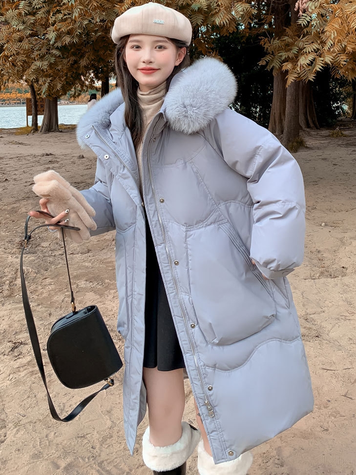 2324-0037 โค้ทยาวขนเป็ด ไซส์ใหญ่ มีเฟอร์ฟูล ๆ สวย ๆ จ้า