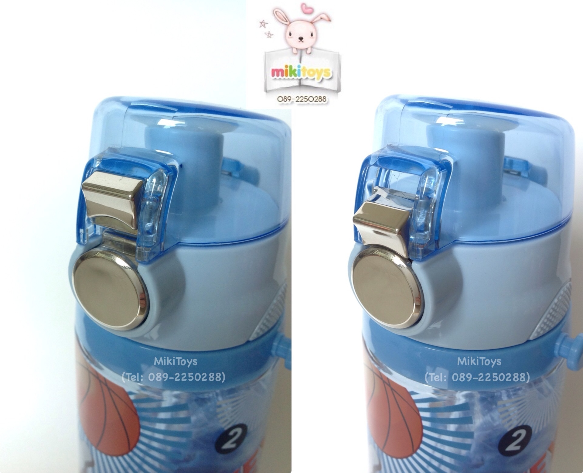 ✅กระติกน้ำมิกกี้เมาส์ Disney Mickey Mouse *BPA Free ปลอดภัย รุ่นยกดื่ม ฝากดเด้ง สีฟ้า ทำความสะอาดง่ายๆ