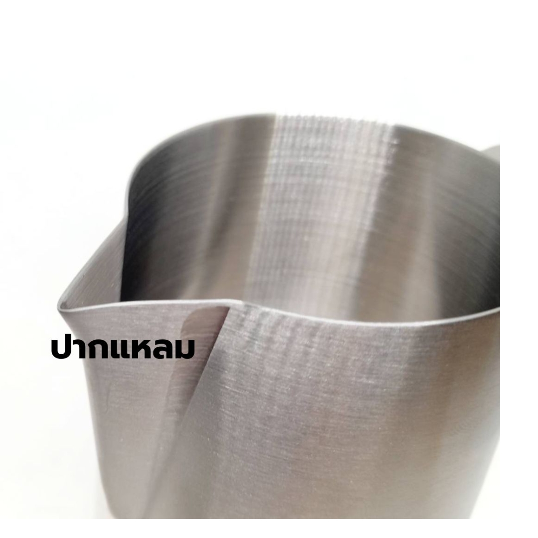 เหยือกตีฟองนม 400ml รุ่นปากแหลม สีสแตนเลส COFFEE รหัส 2547