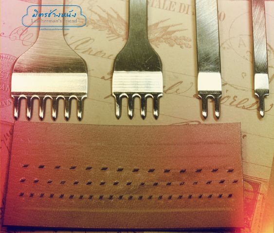 ชุดส้อมตอก ระยะฟันห่าง 4 มิล ระยะฟันกว้าง 2.0 มิล ส้อม 1+2+4+6 ฟัน รุ่นเหรียญทอง เหล็กขาวแข็ง