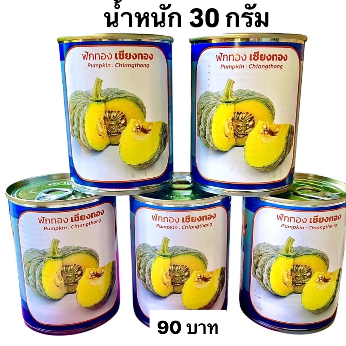 กระป๋อง เมล็ดฟักทอง พันธุ์เชียงทอง (30 กรัม ประมาณ 300 เมล็ด)