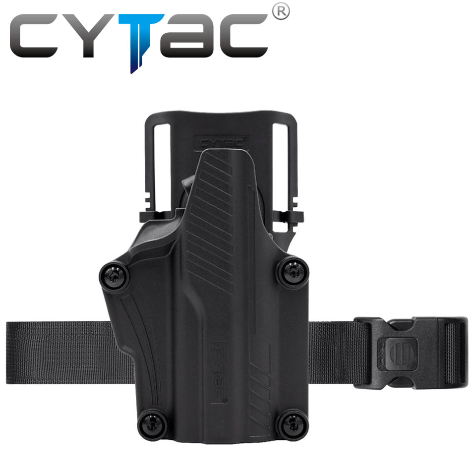(งานแท้) ซองปืน Mega-Fit (นิ้วโป้ง) + เพลทลดต่ำ + รัดขา ยี่ห้อ Cytac