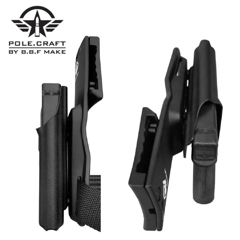 ซองปืนพกนอก + เพลทต่ำ รัดขา B.B.F Make Kydex Holster