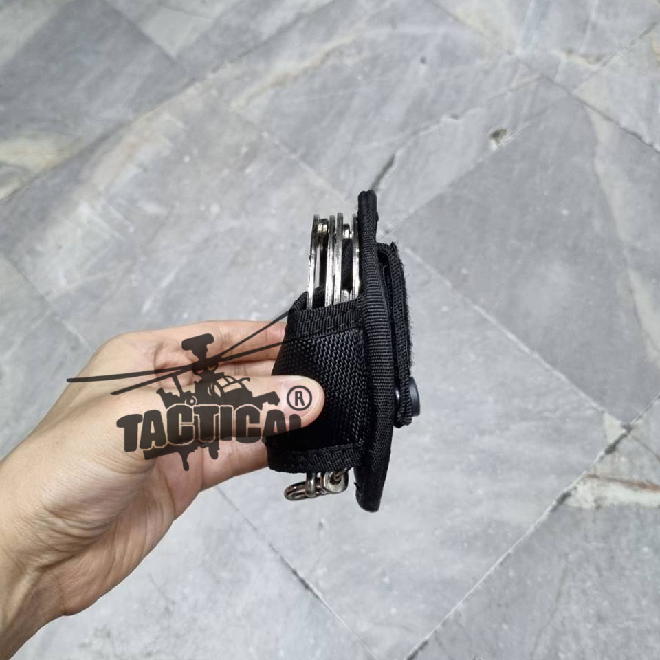 ซองกุญแจมือผ้า ติดเวส เข็มขัดได้ (ใส่ได้ทั้งบานพับและแบบโซ่)