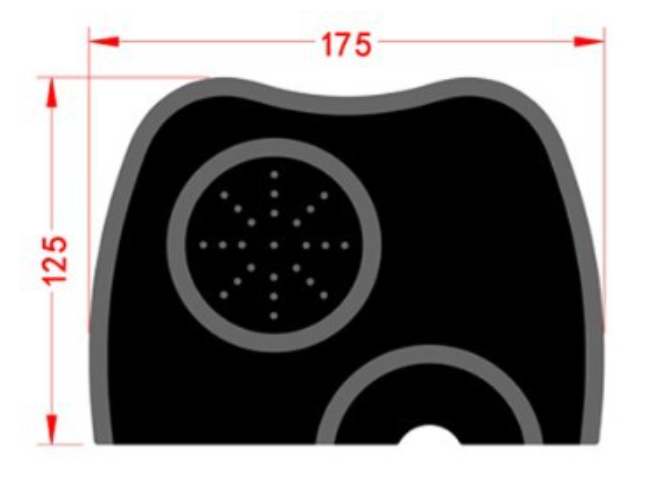 ยางรองเทมเปอร์แบบเข้ามุม ขนาด17.5 × 12.5 ซม. 1610-069