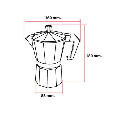 หม้อต้มกาแฟสดมอคค่าพอท I-MIX (MOKA POT) อลูมิเนียม 6 ถ้วย 1614-098 ฟรี!กระดาษกรองและซีนยางสำรอง