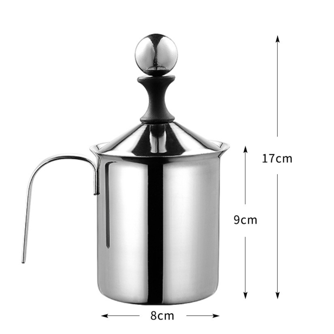 เหยือกสแตนเลสสำหรับทำฟองนมสองชั้น ขนาด 400 ml. รหัส 1610-038