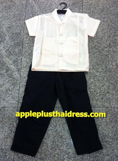 T116 ชุดเสื้อไหม+กางเกงขายาวสีดำ