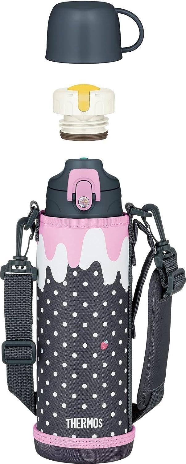 THERMOS FJJ-1001WF Vacuum Insulated 2-Way Bottle 1L สี Gray Pink เทอร์มอสกระติกน้ำกีฬาฉนวนสุญญากาศ เก็บอุณหภูมิได้ทั้งร้อนและเย็น ขนาด 1ลิตร