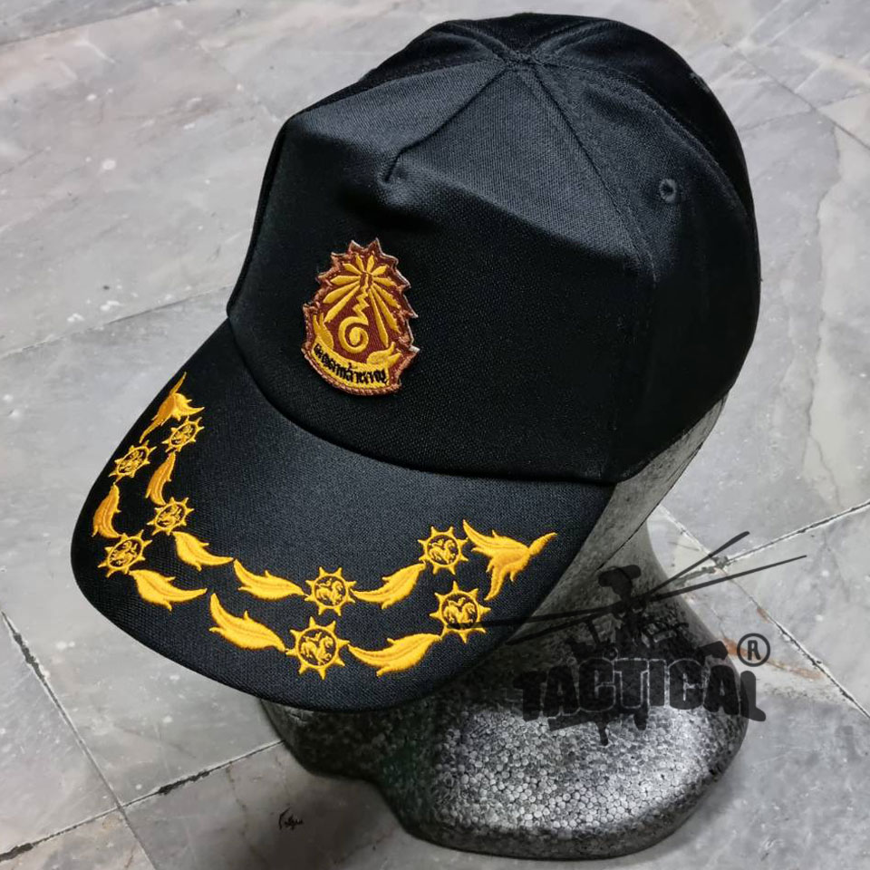 หมวกแก๊ป ซิปหลัง อปพร. ดำ เมตตากล้าหาญ 1 ช่อ / 2 ช่อ