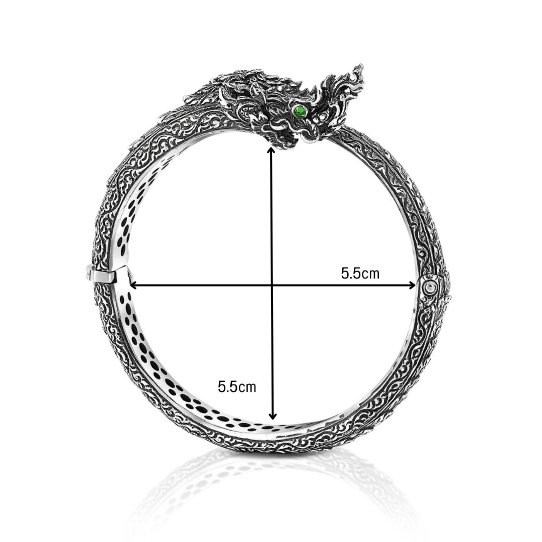 กำไลพญานาค Bangle tsavorite มีพลอย 2แบบ พลอยทับทิม(สีแดง) และ พลอยTsavorite(สีเขียว)