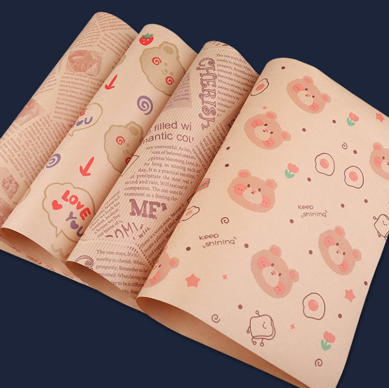 กระดาษไขรองอาหาร (Greaseproof paper) เคลือบกันน้ำ-น้ำมัน ขนาด 28x38 ซม. แพ็ค 200 ชิ้น