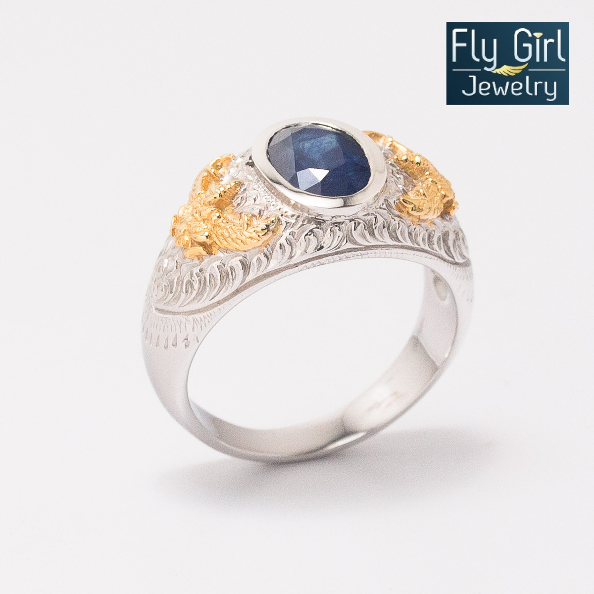 แหวนครุฑหญิง ชาย พลอยไพลินแท้(ราศีกันต์) ปกป้องคุ้มครองด้วยบารมี "องค์พญาครุฑ" ลบล้างอาถรรพ์คุณไสย์ทั้งปวง ภูติผีปีศาจไม่กล้าเข้าใกล้