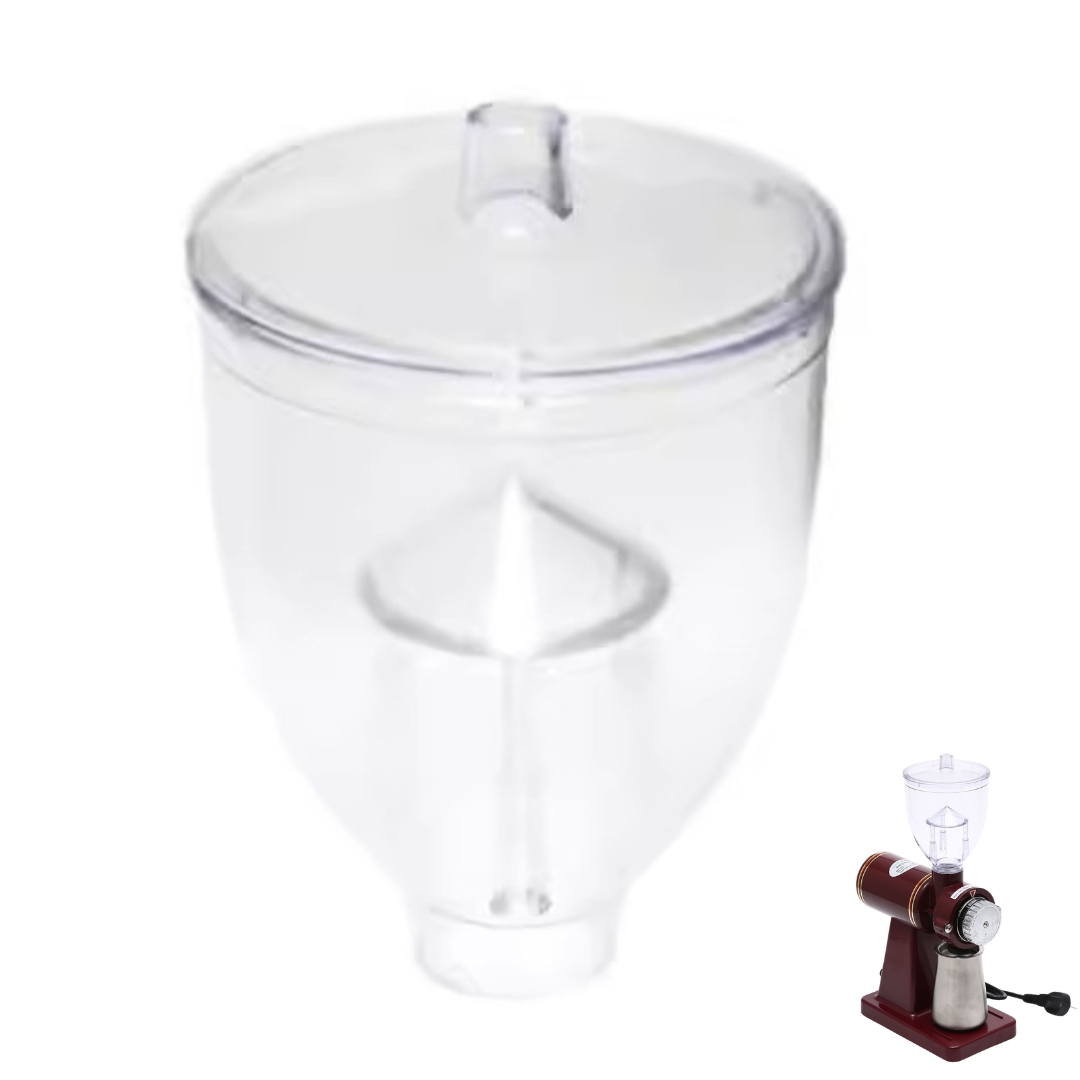 อะไหล่โถใส่เมล็ดกาแฟพร้อมฝาปิด มีตัวกันนิ้ว สีใส รหัส 2699