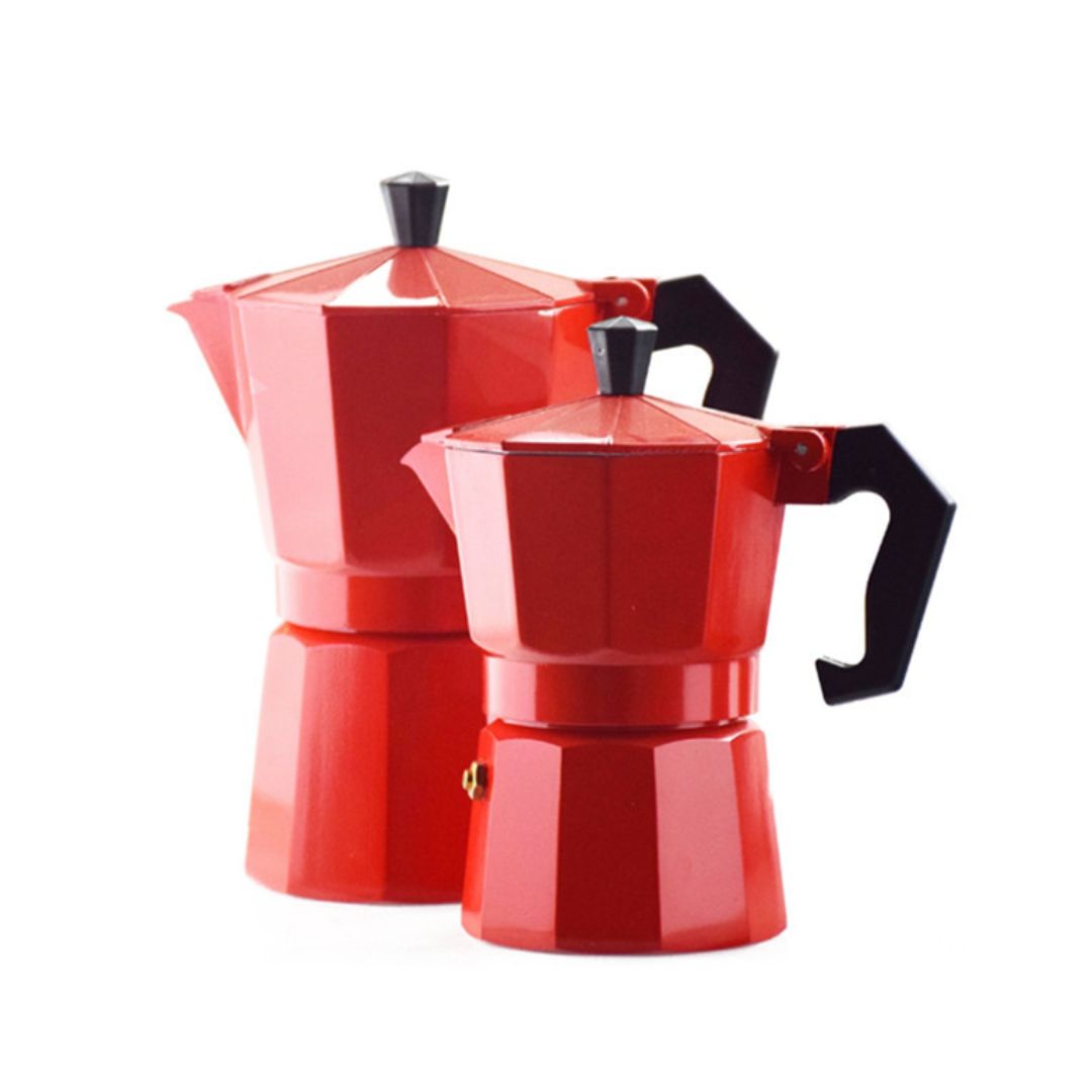 มอคค่าพอท moka pot กาต้มกาแฟ 3 Cup 150ml อลูมีเนียม สีแดงล้วน รหัส 1853