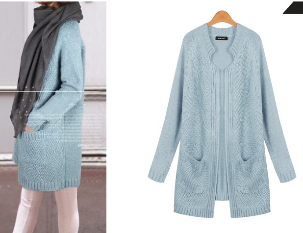 PreOrderคนอ้วน - เสื้อไหมพรมกันหนาวแฟชั่น ไซส์ใหญ่ คนอ้วน อุ่น ๆ สี : ชมพู / ฟ้า