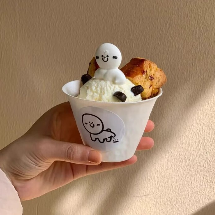 ถ้วยไอศครีม ของหวาน ขนาด 160-300 ml. ย่อยสลายได้ในธรรมชาติ (Biodegradable) แพ็ค 50 ชิ้น