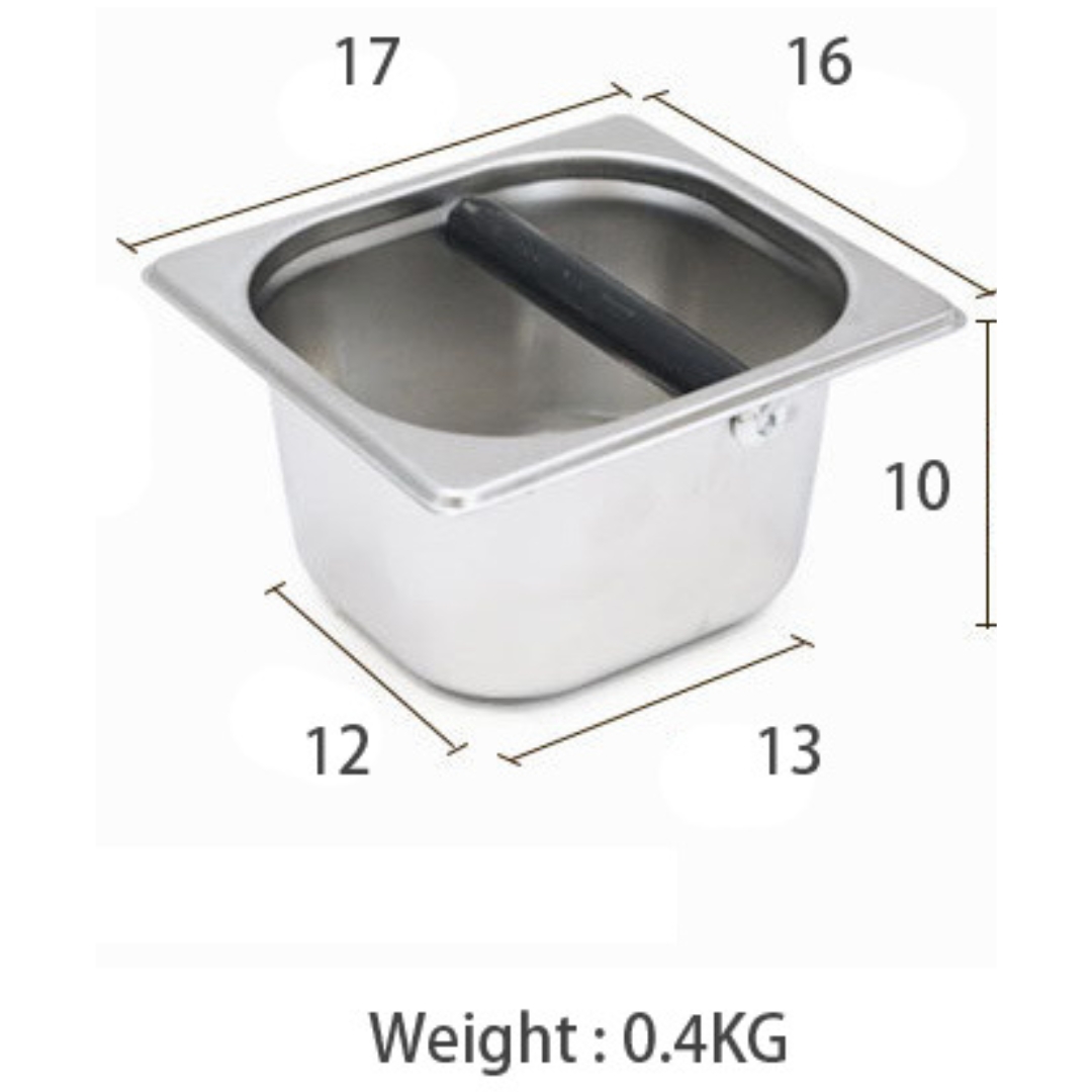 ที่เคาะกากกาแฟสแตนเลส อ่างเคาะกากกาแฟสแตนเลส ลึก 10 ซม. รหัส 0165