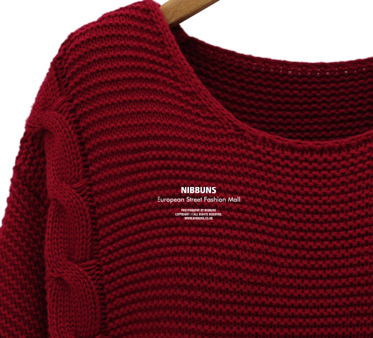 PreOrderคนอ้วน - เสื้อกันหนาวแฟชั่น ไซส์ใหญ่ คนอ้วน เสื้อไหมพรมถักลาย แต่งซิบด้านข้าง สี : น้ำเงิน / ไวน์แดง