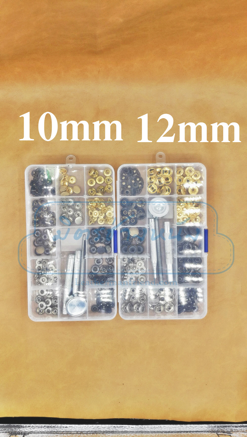 ชุดกระดุม 4 สี สำหรับผู้เริ่มต้น ขนาด 10 มิล พร้อมตัวตอก พร้อมกล่องใส่