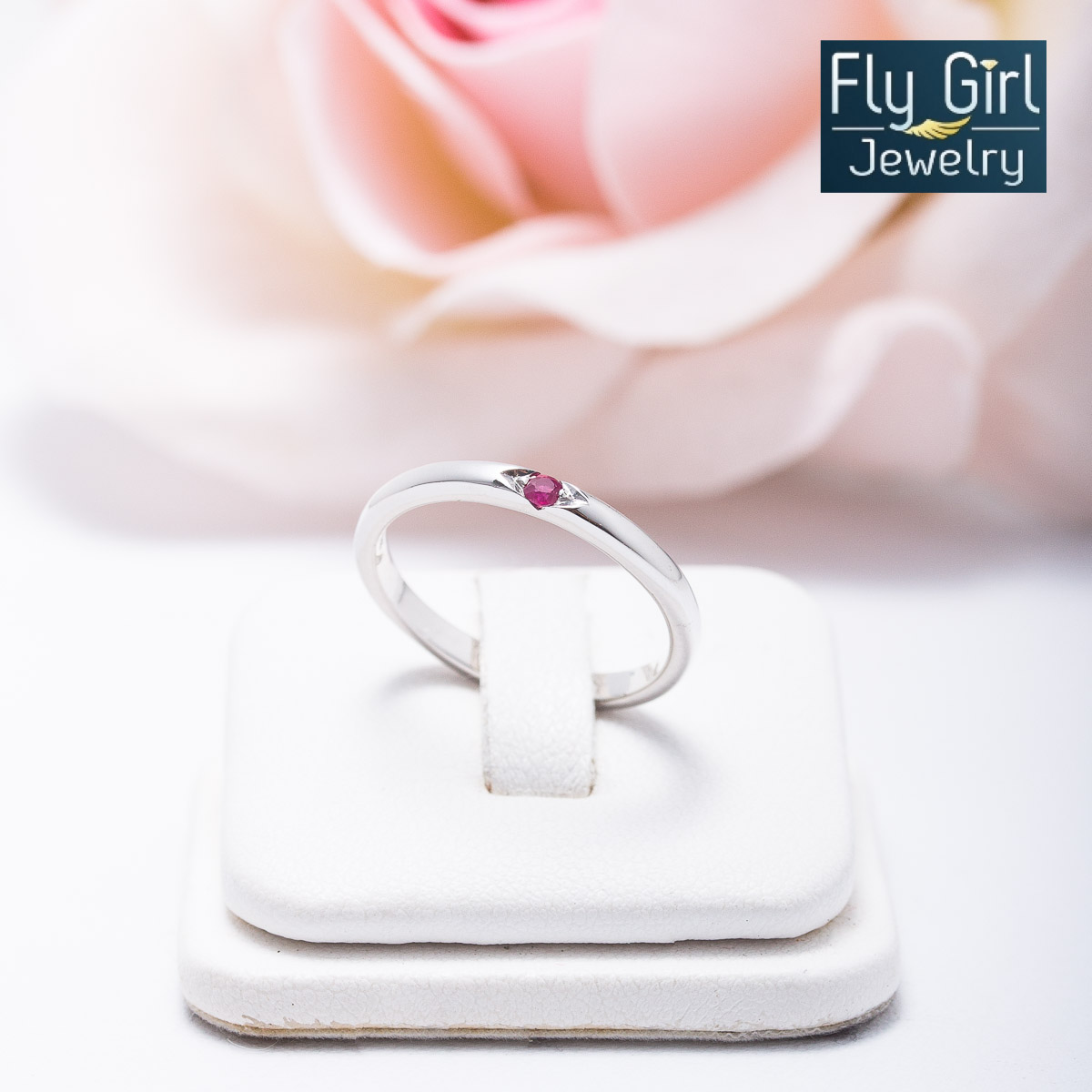 แหวนเงินแท้ พลอยทับทิมแท้(ราศีกรกฎ)