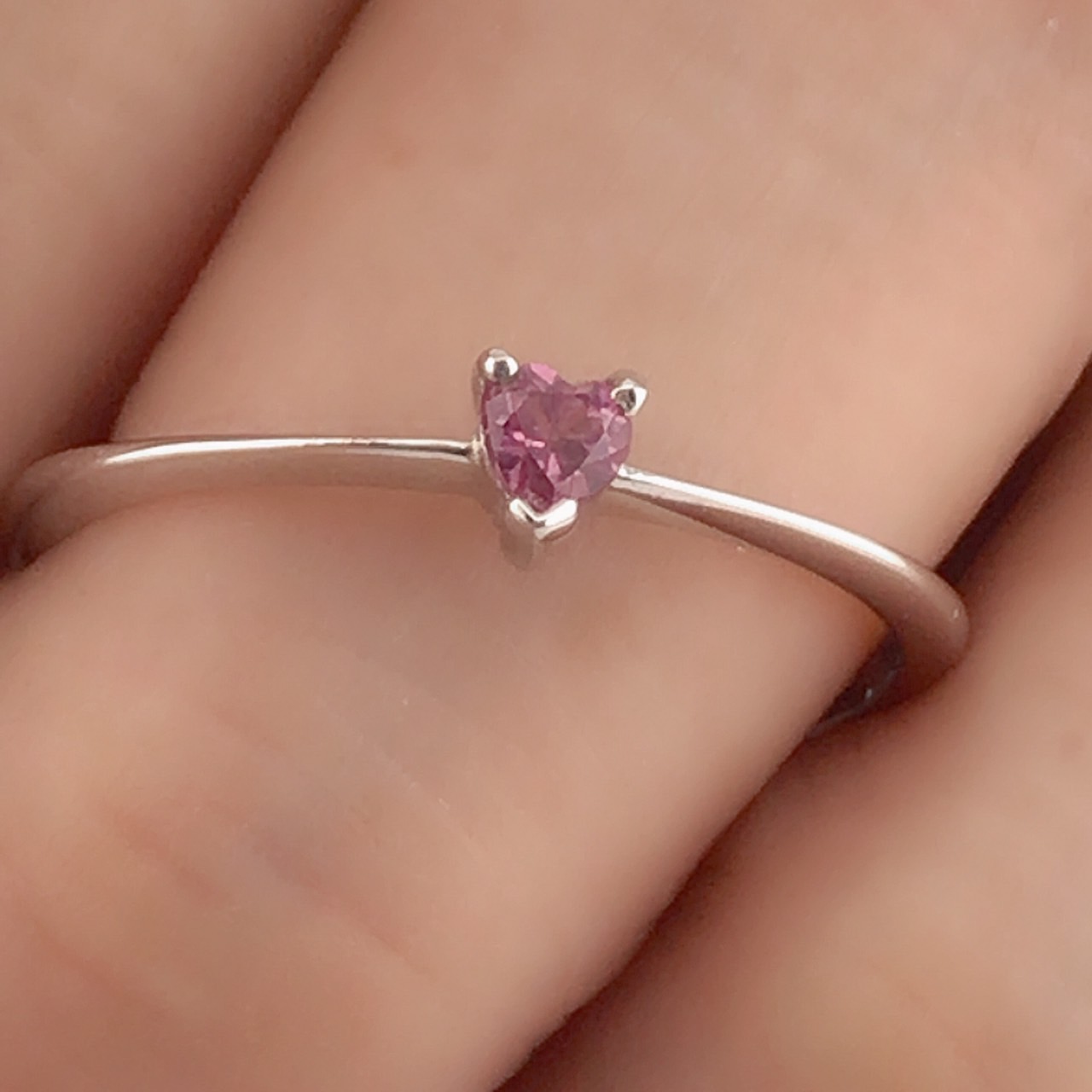 แหวนเงินแท้ พลอยพิงค์ทัวมาลีนแท้(ราศีตุลย์หรือเกิดวันอังคาร)