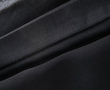 ##พร้อมส่ง## เซตคู่ แฟชั่นคนอ้วน ไซส์ใหญ่ (2 ชิ้น) เสื้อแขนสั้นออกแนวซีทรูบาง ๆ กางเกงฮาเรมสีดำ ใส่สบาย ๆ สี : เส้นดำ